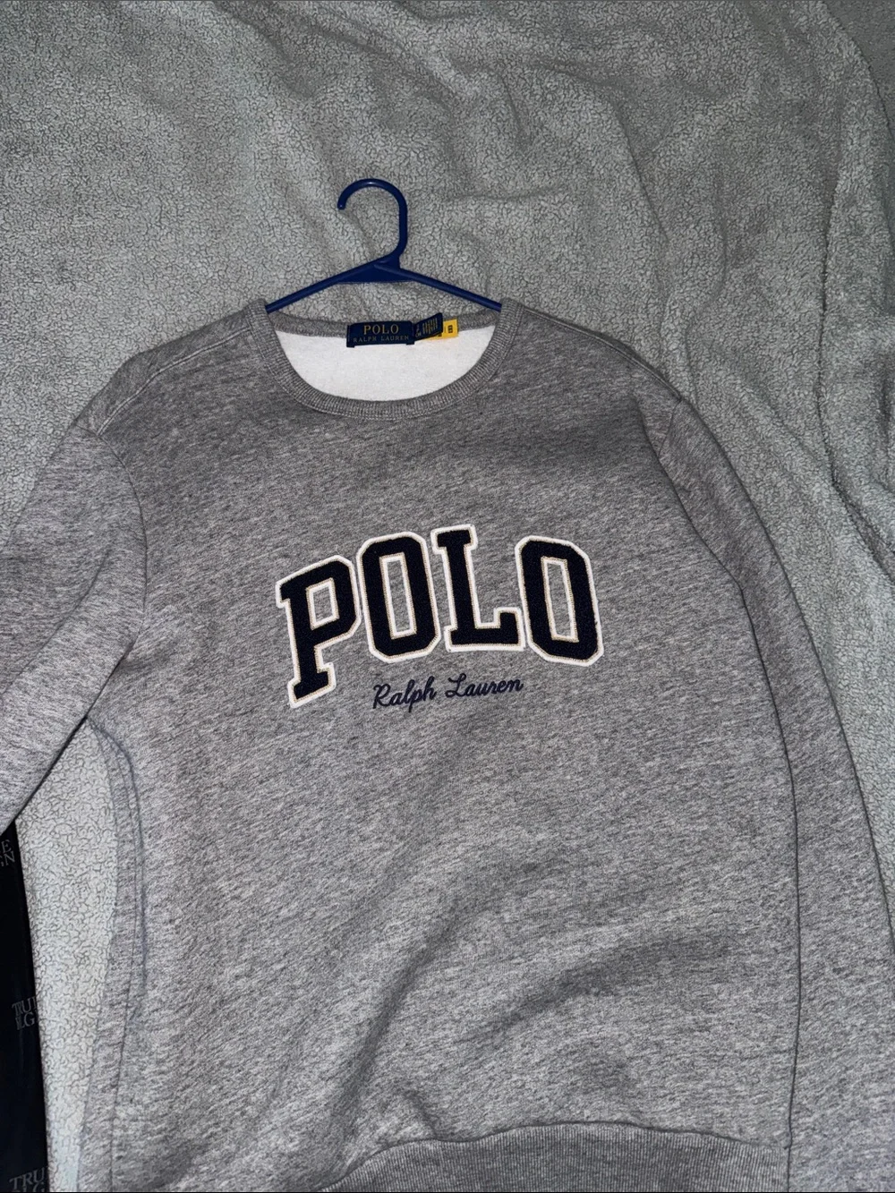 Polo by Ralph Lauren Heather Gray Crewneck with Navy Logo